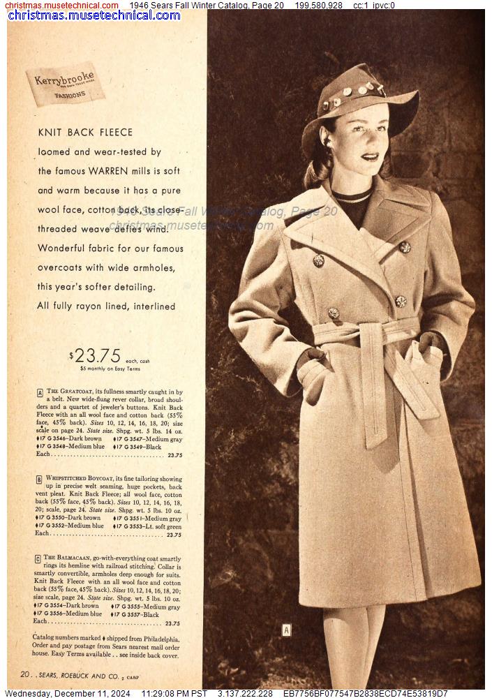 1946 Sears Fall Winter Catalog, Page 20