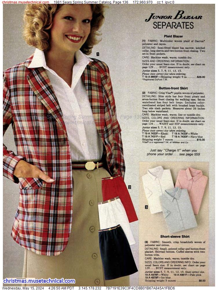 1981 Sears Spring Summer Catalog, Page 136 - Catalogs & Wishbooks