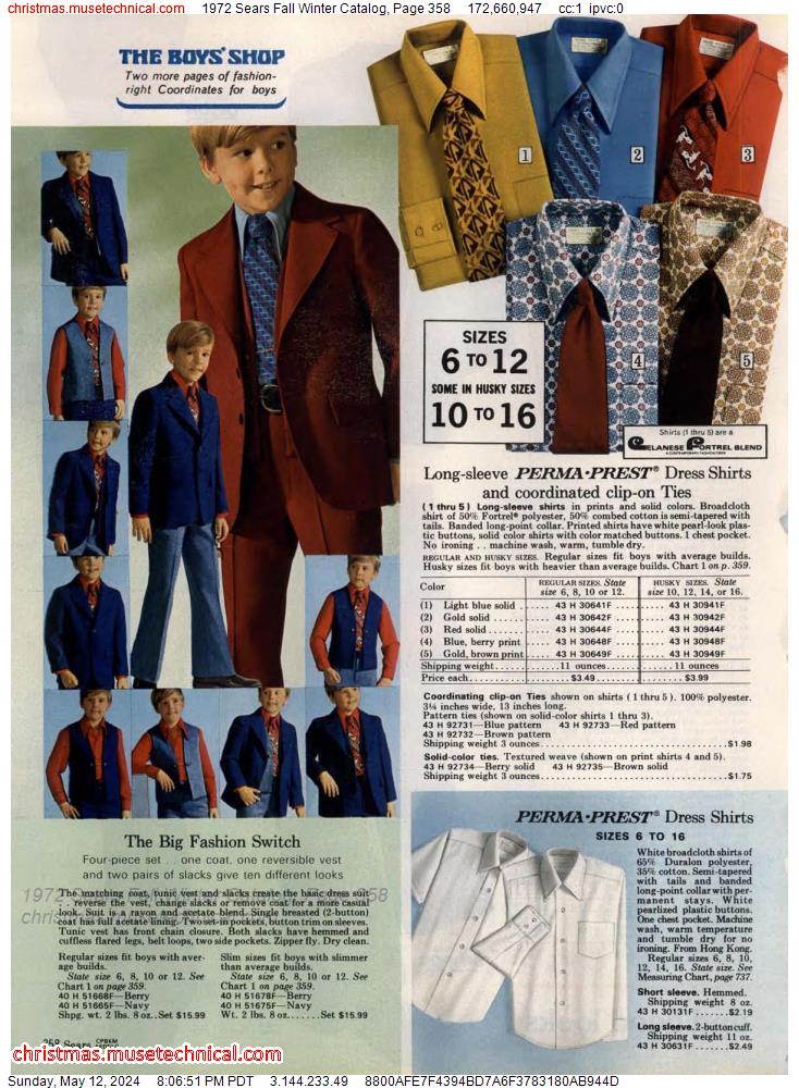 1972 Sears Fall Winter Catalog, Page 358