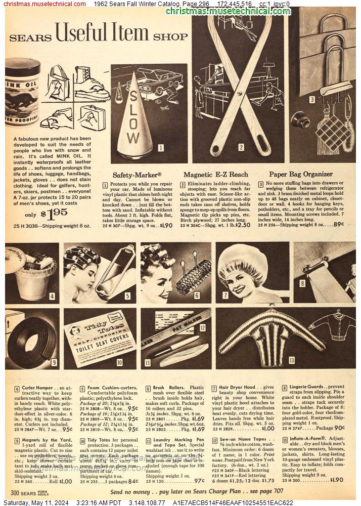 1962 Sears Fall Winter Catalog, Page 296