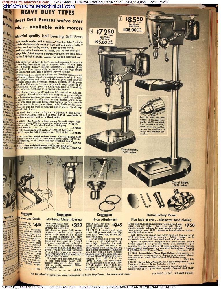 1947 Sears Fall Winter Catalog, Page 1151