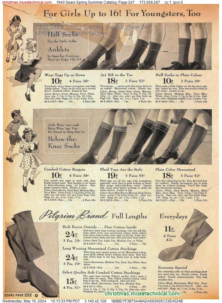 1940 Sears Spring Summer Catalog, Page 247