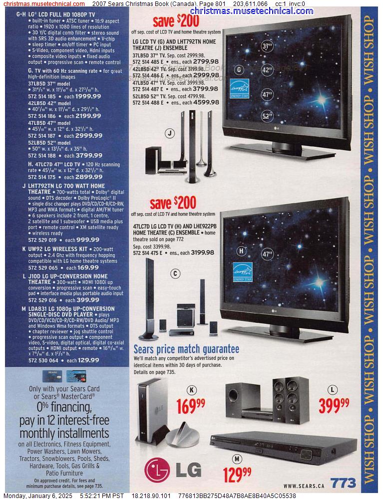 2007 Sears Christmas Book (Canada), Page 801