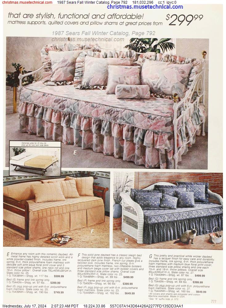 1987 Sears Fall Winter Catalog, Page 792