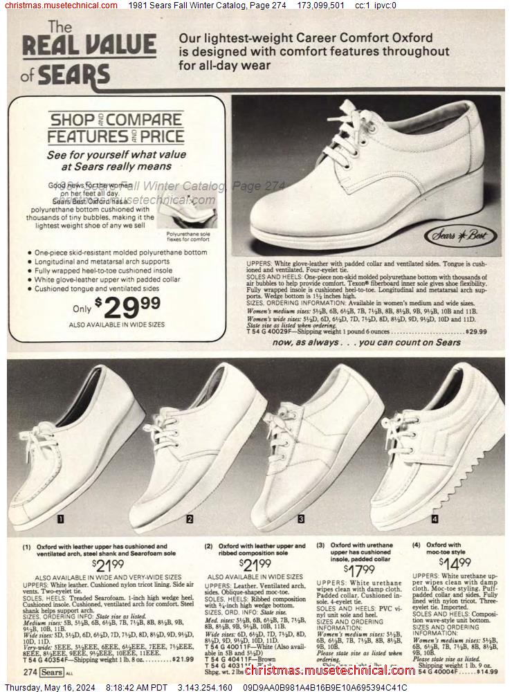 1981 Sears Fall Winter Catalog, Page 274