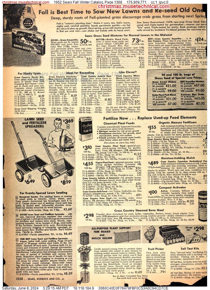 1952 Sears Fall Winter Catalog, Page 1368
