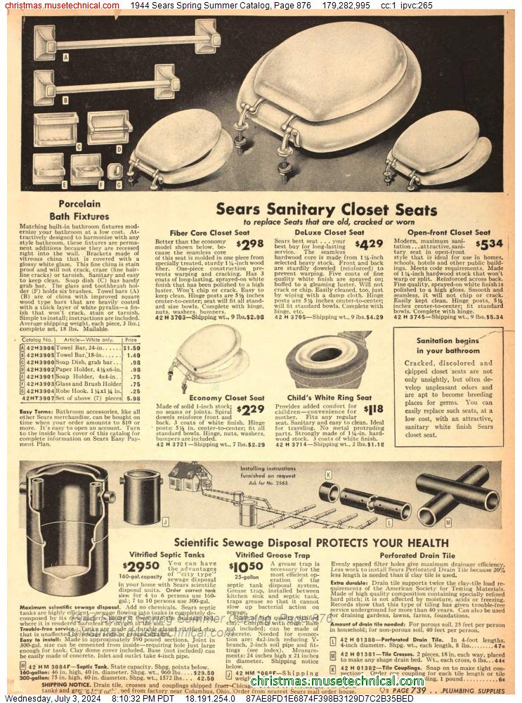 1944 Sears Spring Summer Catalog, Page 876