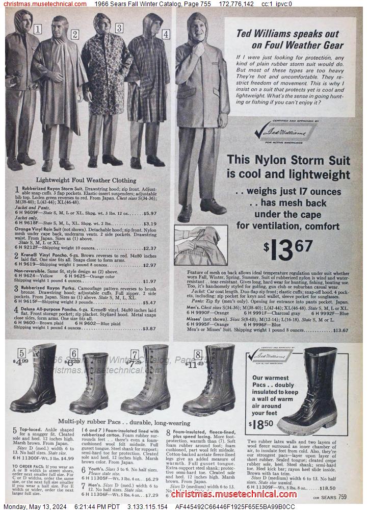 1966 Sears Fall Winter Catalog, Page 755