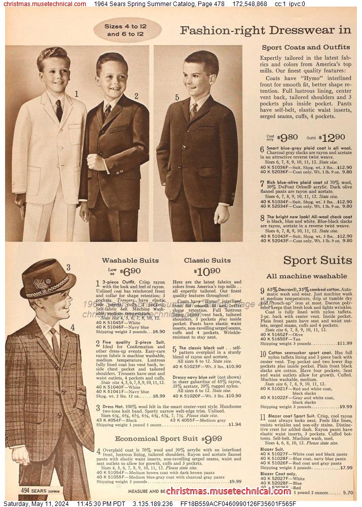 1964 Sears Spring Summer Catalog, Page 478