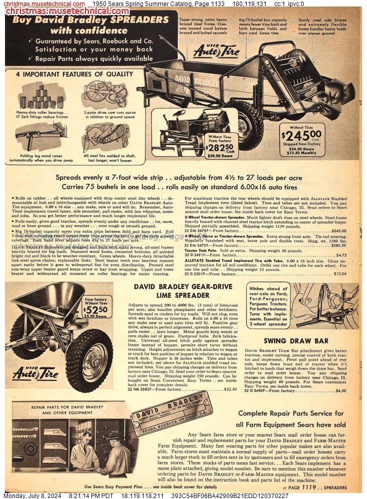 1950 Sears Spring Summer Catalog, Page 1133