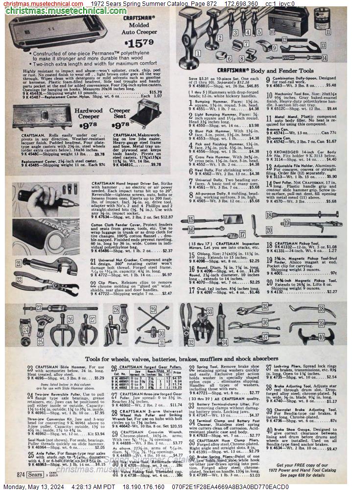 1972 Sears Spring Summer Catalog, Page 872