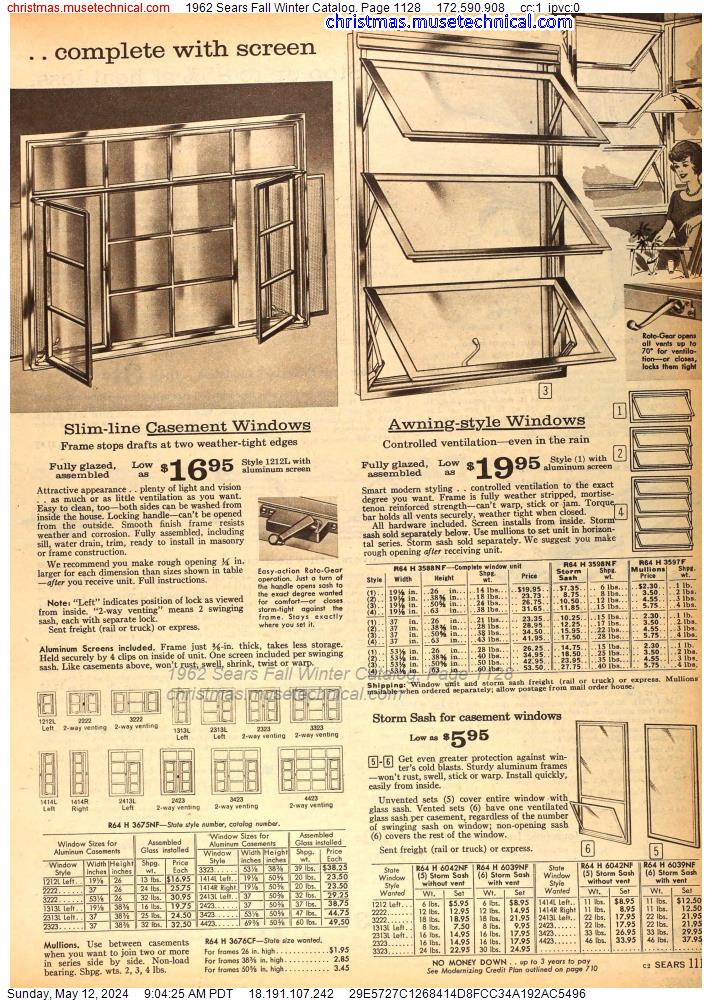 1962 Sears Fall Winter Catalog, Page 1128