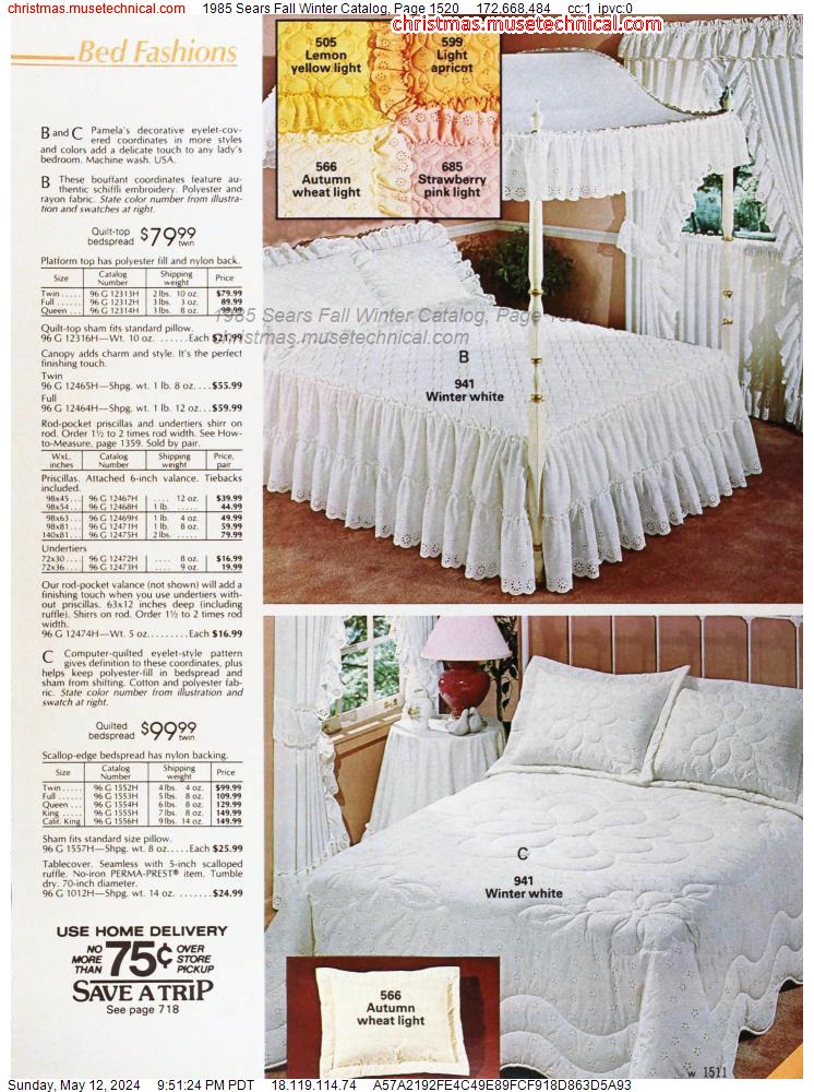1985 Sears Fall Winter Catalog, Page 1520