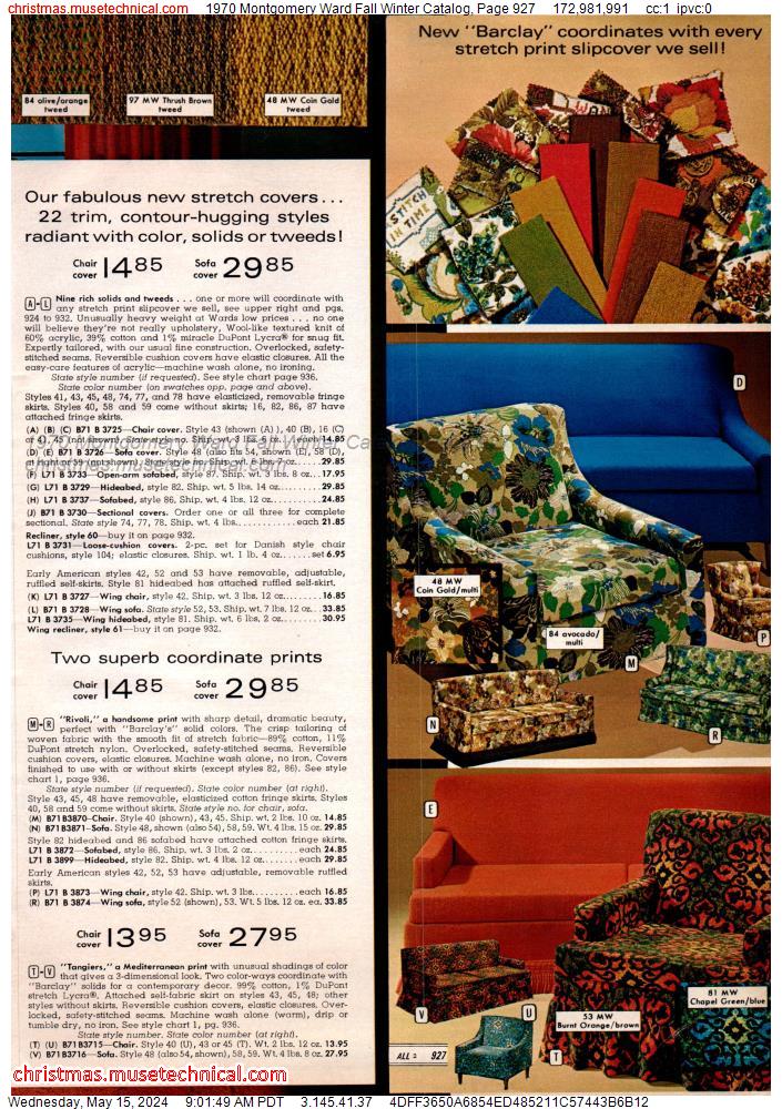 1970 Montgomery Ward Fall Winter Catalog, Page 927