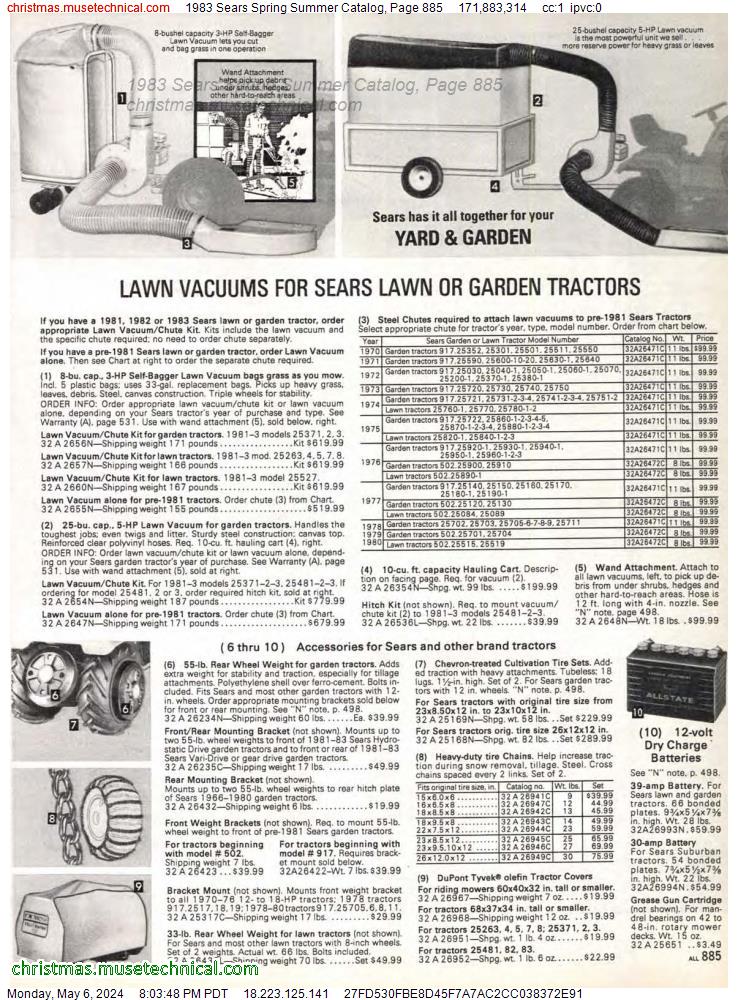 1983 Sears Spring Summer Catalog, Page 885