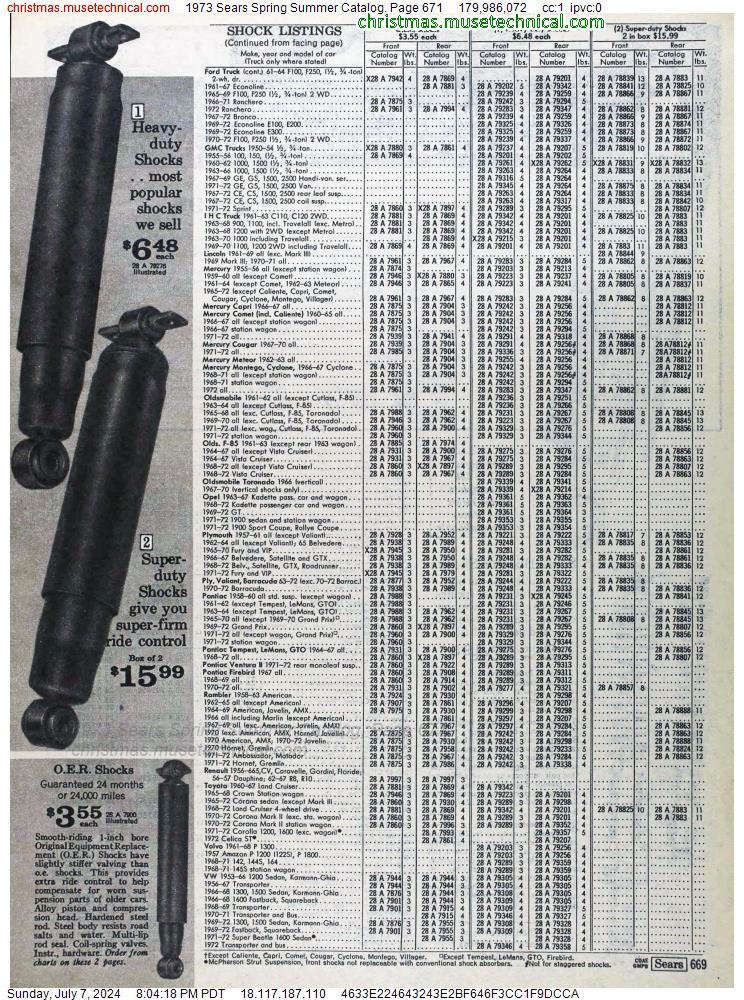 1973 Sears Spring Summer Catalog, Page 671