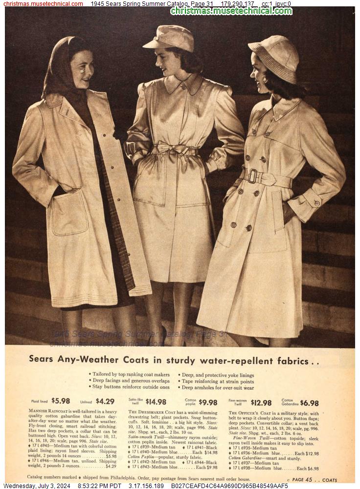 1945 Sears Spring Summer Catalog, Page 31