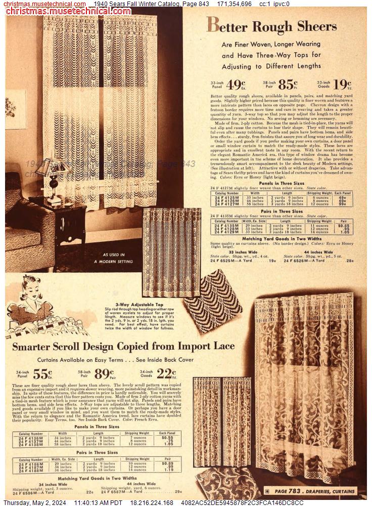 1940 Sears Fall Winter Catalog, Page 843