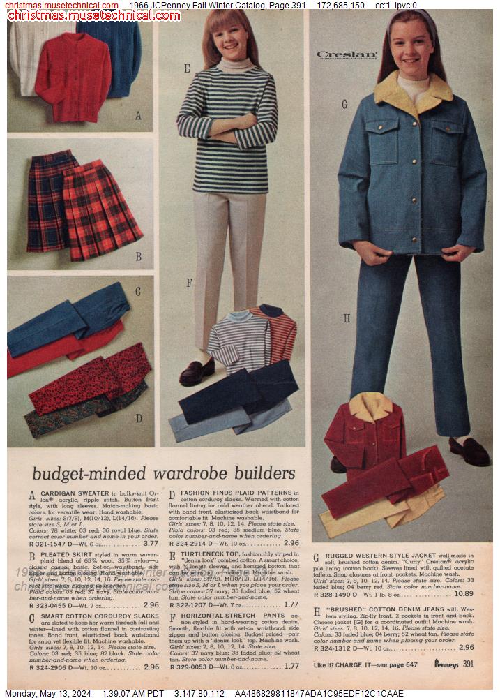 1966 JCPenney Fall Winter Catalog, Page 391