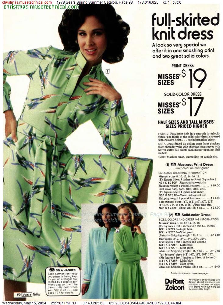 1978 Sears Spring Summer Catalog, Page 98