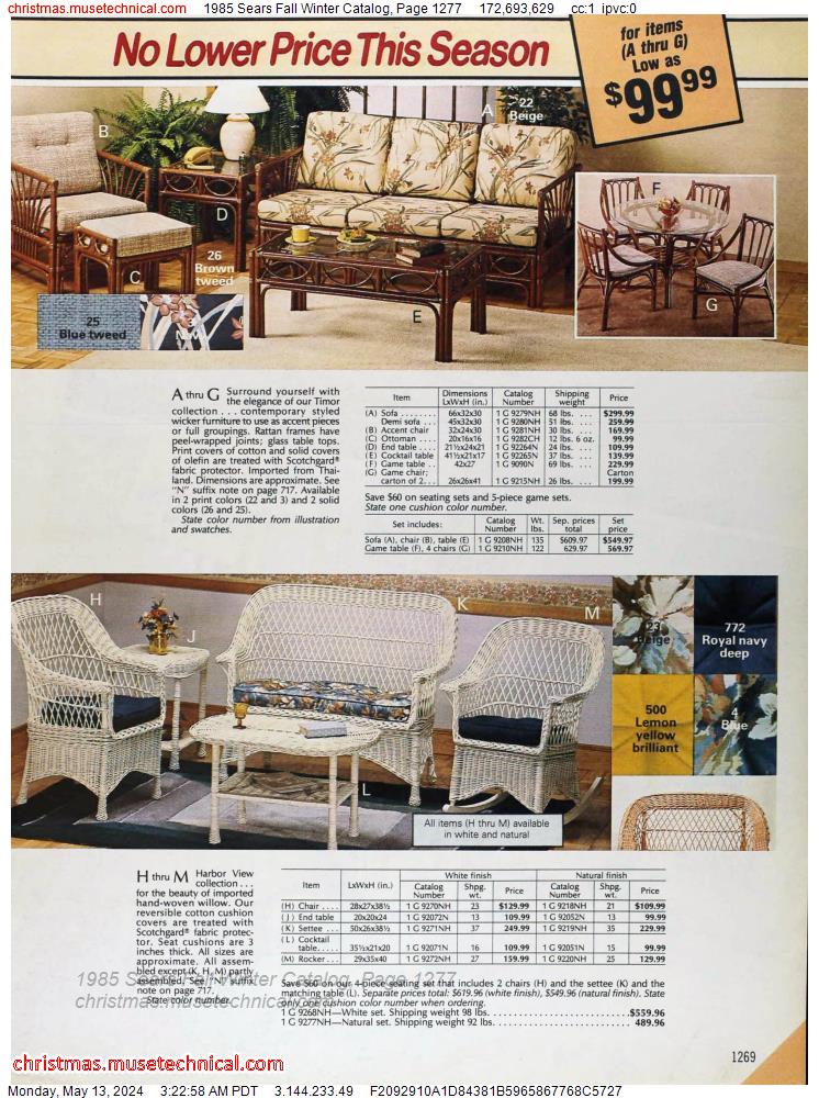 1985 Sears Fall Winter Catalog, Page 1277