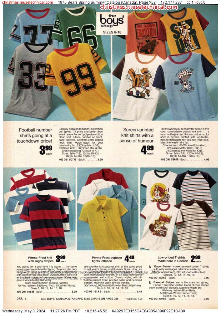 1975 Sears Spring Summer Catalog (Canada), Page 258