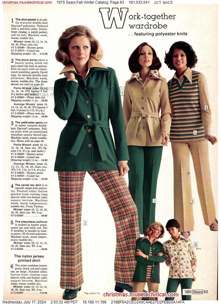 1975 Sears Fall Winter Catalog, Page 63
