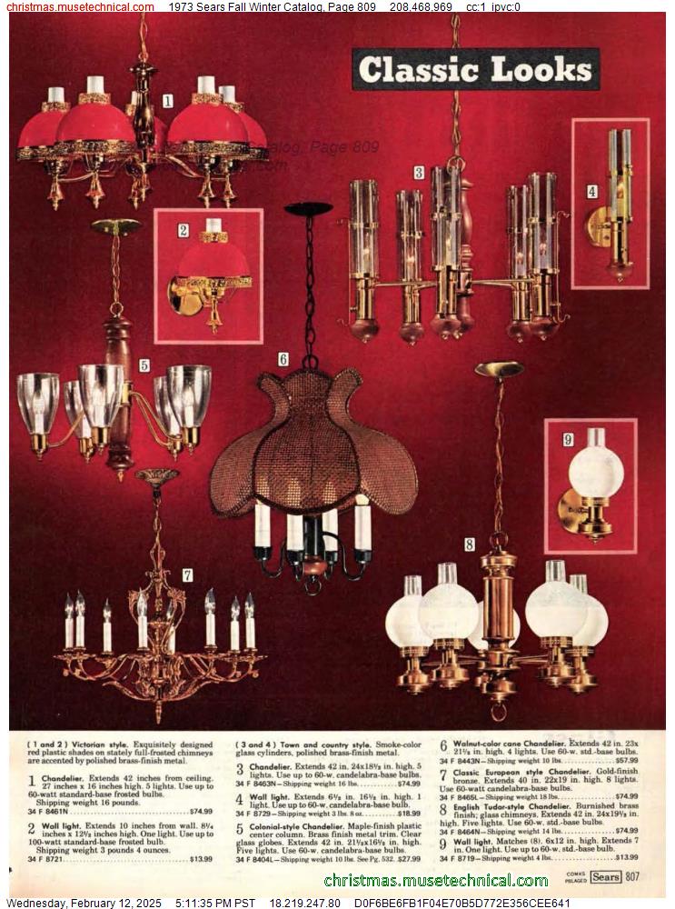 1973 Sears Fall Winter Catalog, Page 809