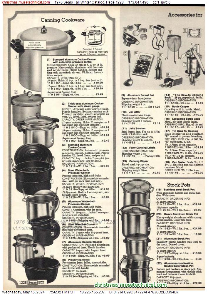 1976 Sears Fall Winter Catalog, Page 1228