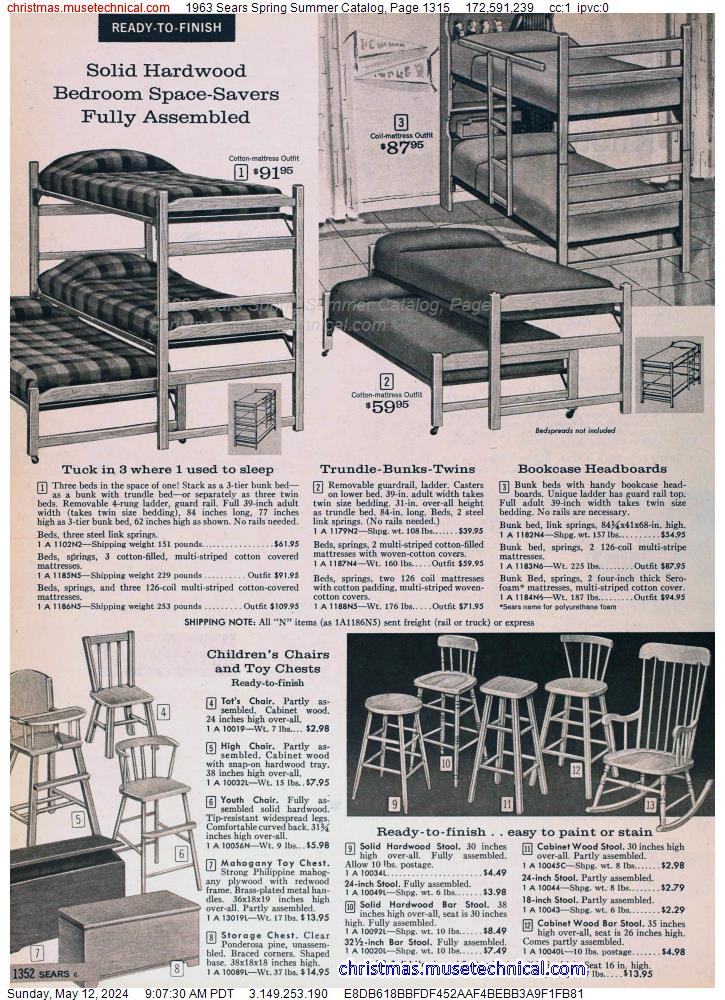 1963 Sears Spring Summer Catalog, Page 1315
