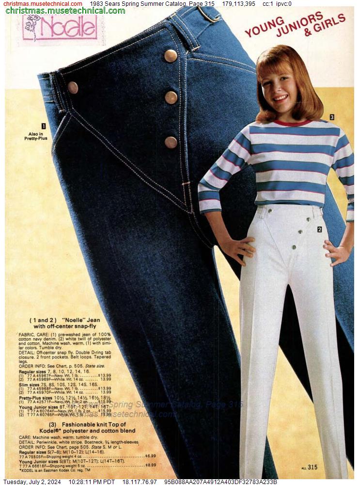 1983 Sears Spring Summer Catalog, Page 315 - Catalogs & Wishbooks