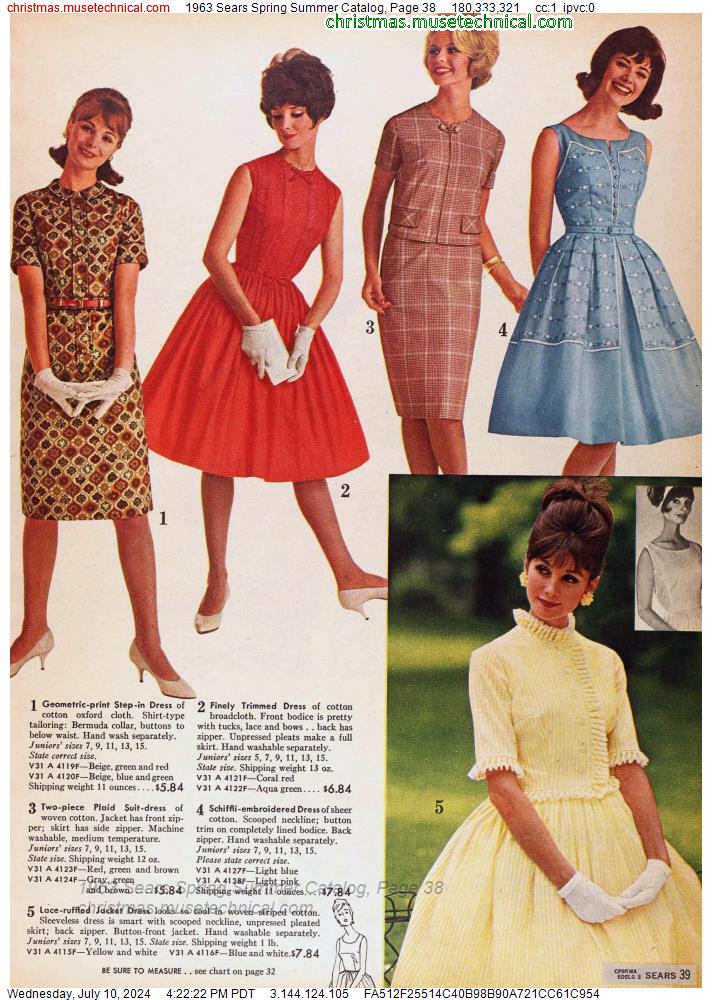1963 Sears Spring Summer Catalog, Page 38