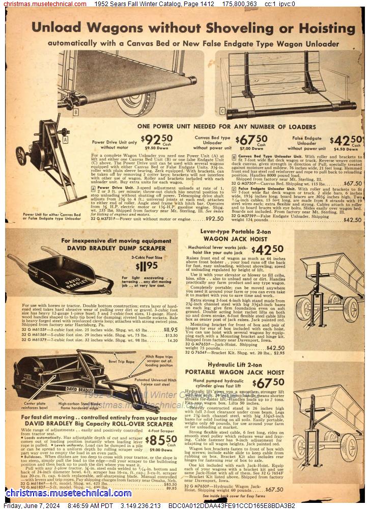 1952 Sears Fall Winter Catalog, Page 1412