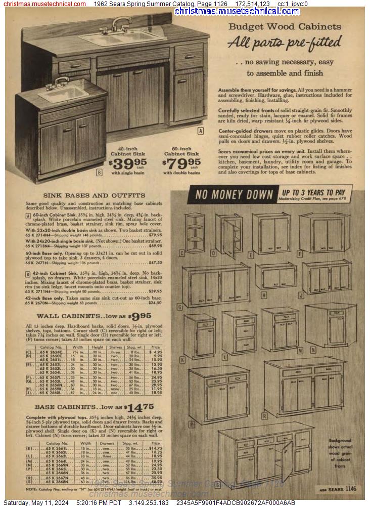 1962 Sears Spring Summer Catalog, Page 1126