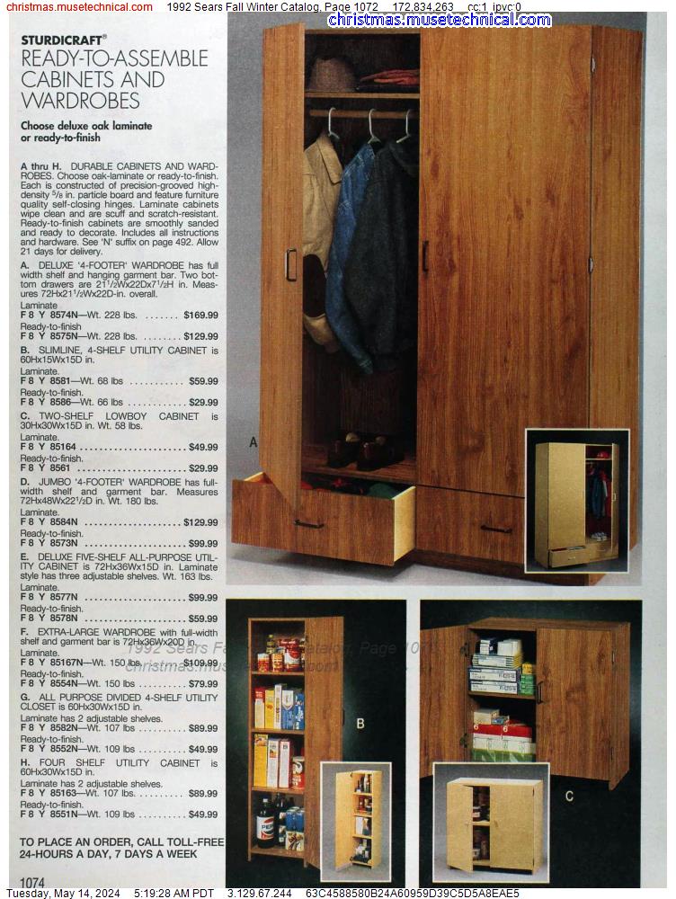 1992 Sears Fall Winter Catalog, Page 1072