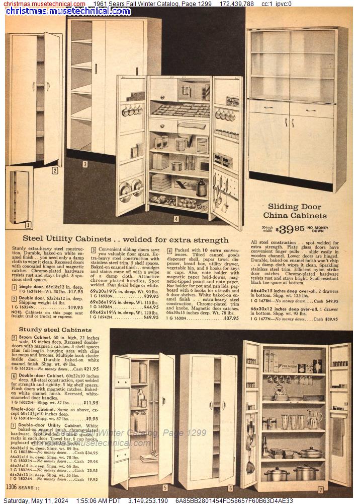 1961 Sears Fall Winter Catalog, Page 1299