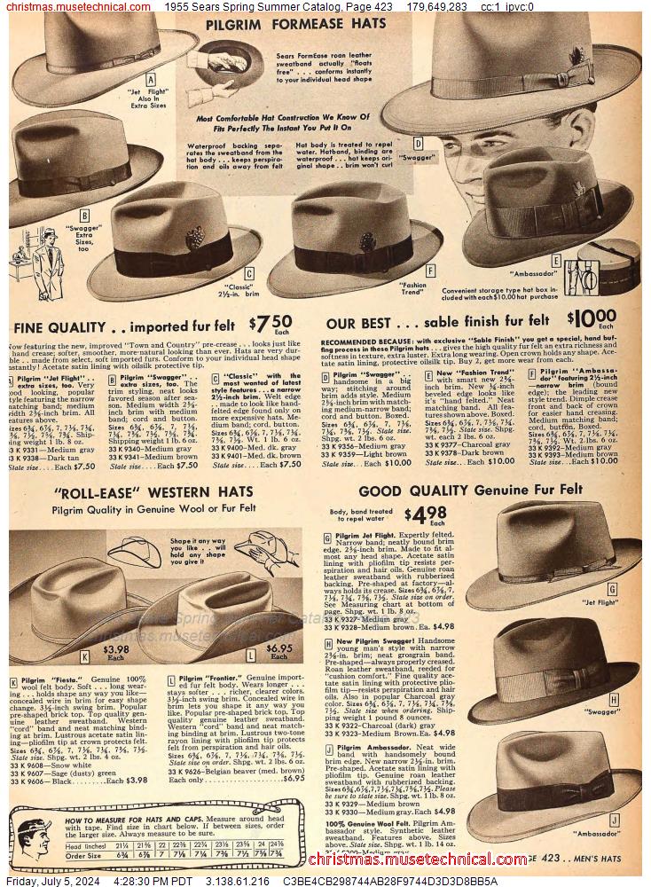 1955 Sears Spring Summer Catalog, Page 423