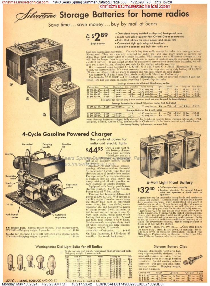 1943 Sears Spring Summer Catalog, Page 558