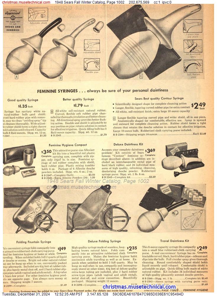 1948 Sears Fall Winter Catalog, Page 1002