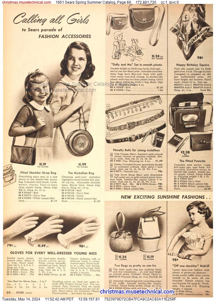1951 Sears Spring Summer Catalog, Page 68