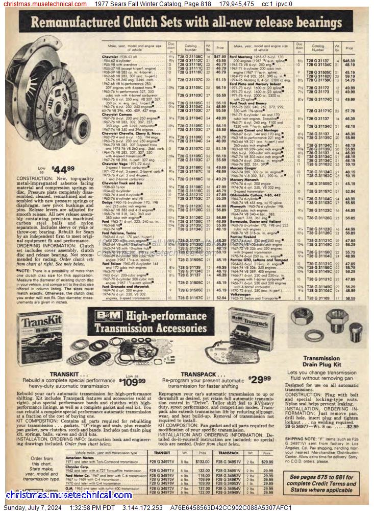 1977 Sears Fall Winter Catalog, Page 818