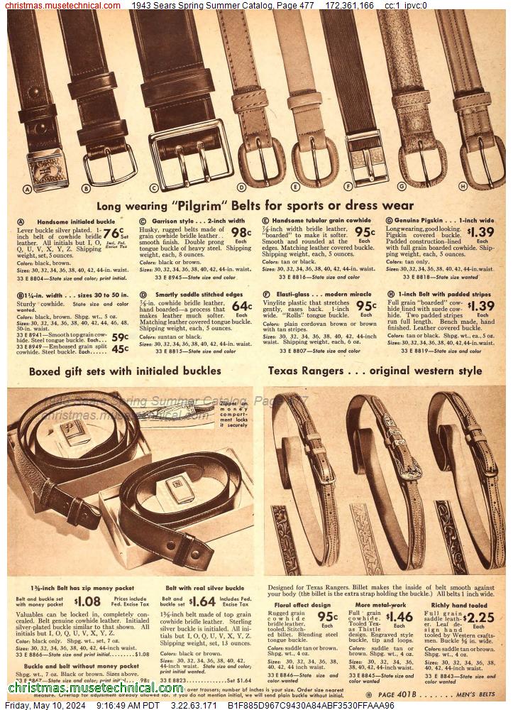 1943 Sears Spring Summer Catalog, Page 477