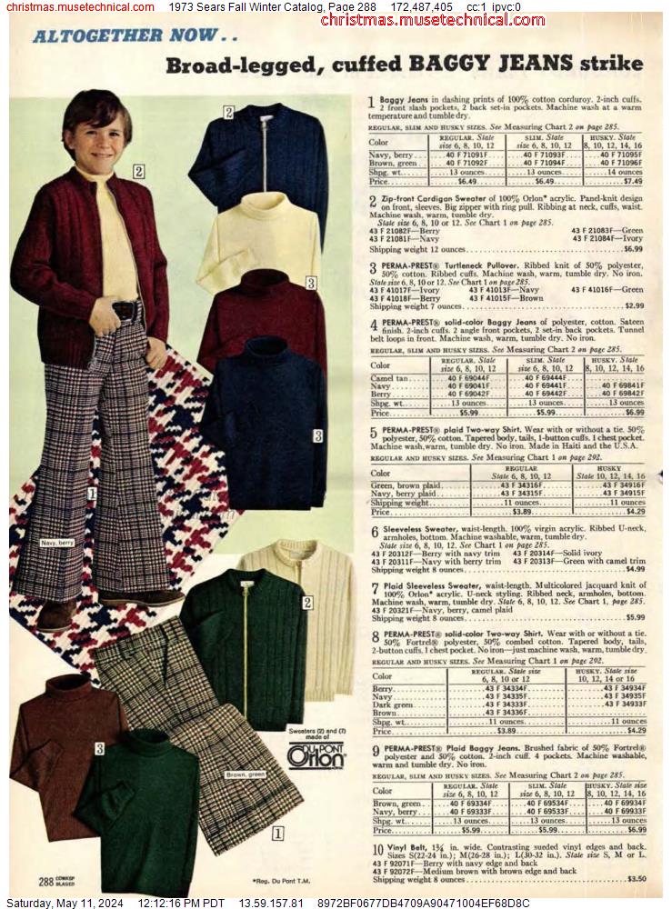 1973 Sears Fall Winter Catalog, Page 288