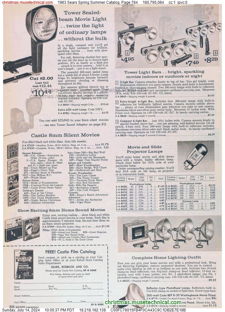 1963 Sears Spring Summer Catalog, Page 784
