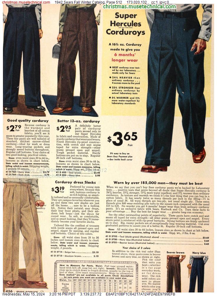 1942 Sears Fall Winter Catalog, Page 512