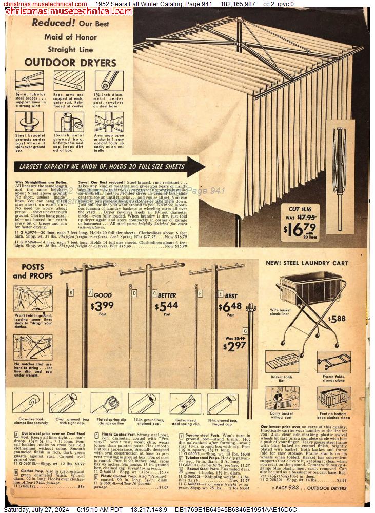 1952 Sears Fall Winter Catalog, Page 941