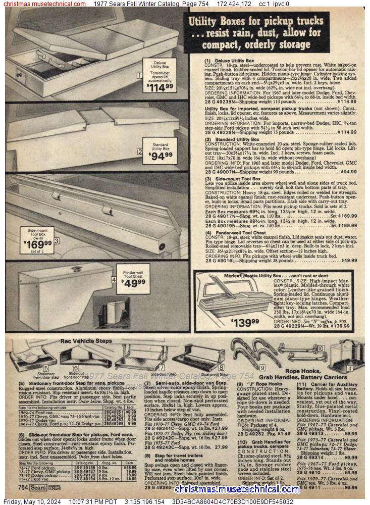 1977 Sears Fall Winter Catalog, Page 754