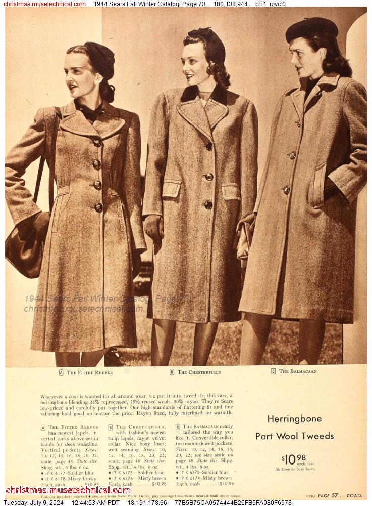 1944 Sears Fall Winter Catalog, Page 73
