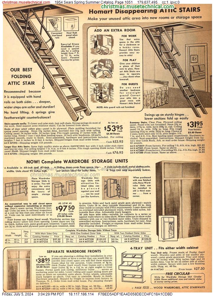 1954 Sears Spring Summer Catalog, Page 1051