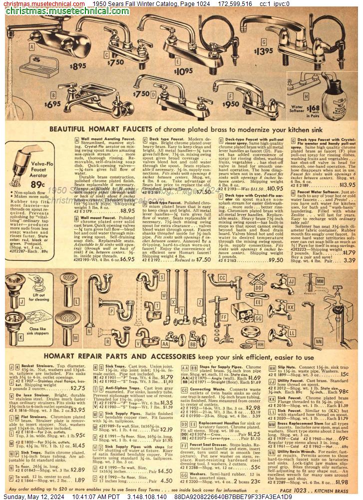 1950 Sears Fall Winter Catalog, Page 1024